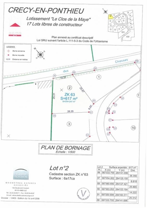 terrain a batir à la vente -   80150  CRECY EN PONTHIEU, surface 0 m2 vente terrain a batir - UBI343258808